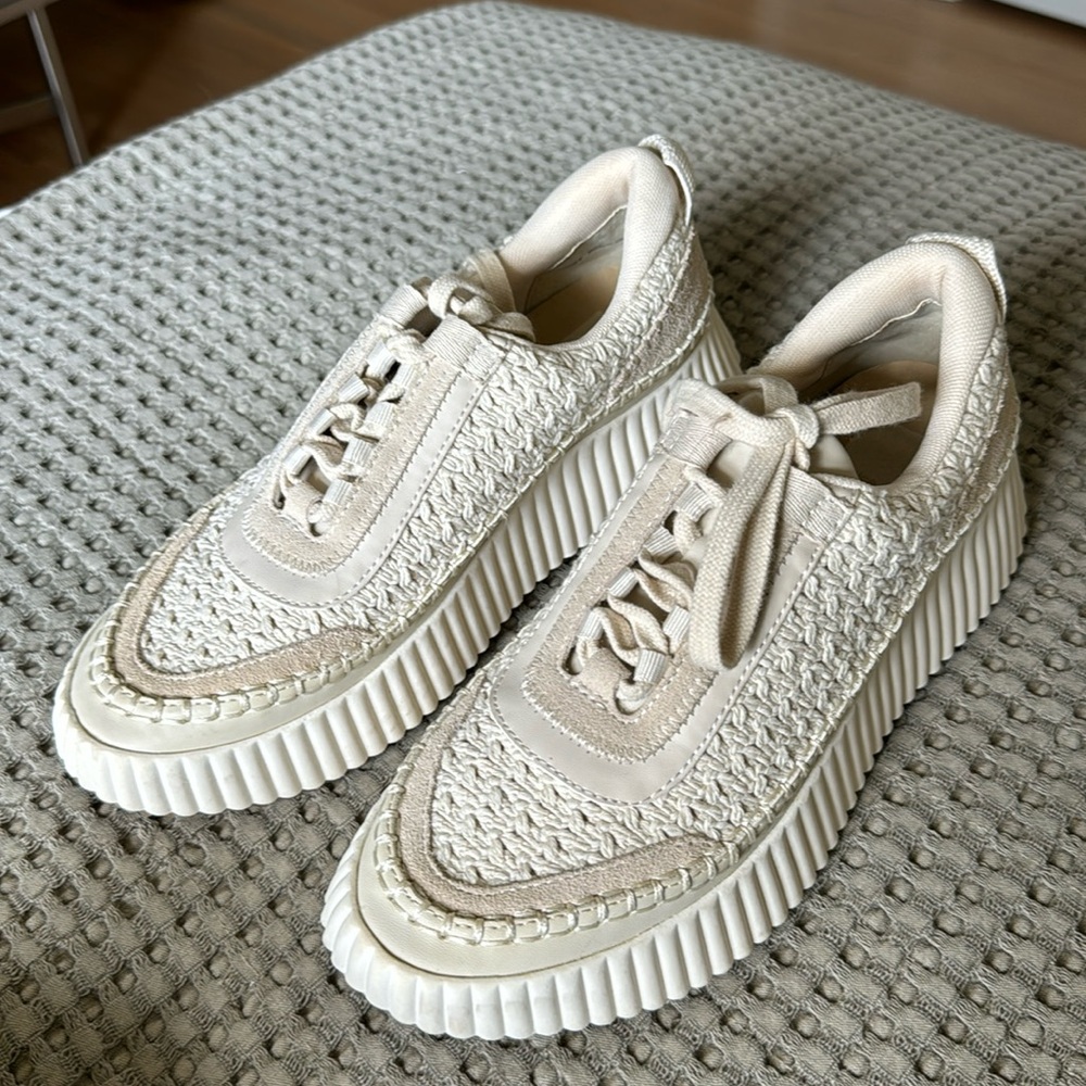 Dolce Vita White Woven Sneakers